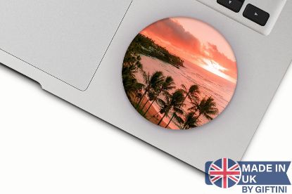 Picture of Coastal Sunset: Aerial Photo Sticker with Palm Trees