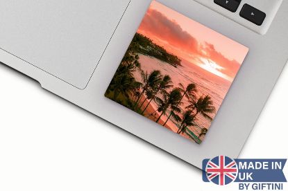 Picture of Coastal Sunset: Aerial Photo Sticker with Palm Trees