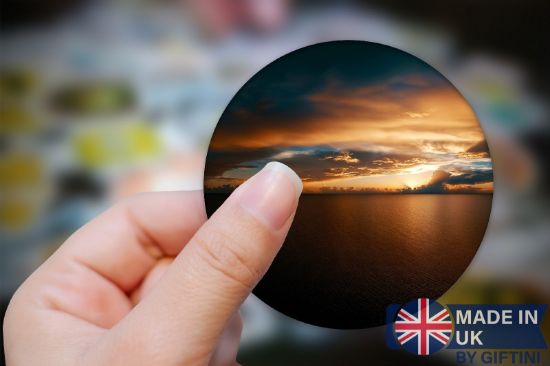 Picture of Sunset Seascape Sticker: Moody Tranquil Art, 8K Resolution