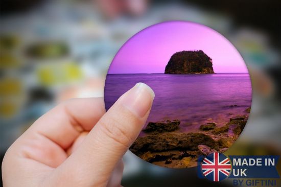 Picture of Purple Sky Beach Rocks - Photo Sticker