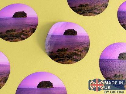 Picture of Purple Sky Beach Rocks - Photo Sticker