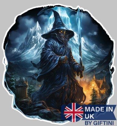 Picture of Old Wizard of Snow Sticker: Enchanting Painting