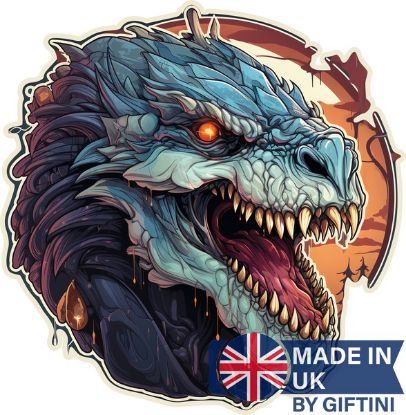 Picture of Moody Blue Dragon Sticker - Unique 2D Game Art