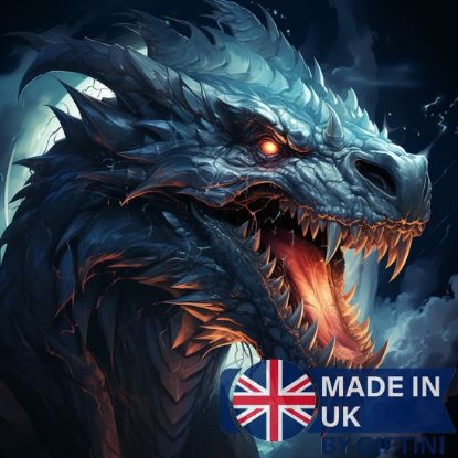 Picture of Hyper-Realistic Sci-Fi Dragon Sticker: Dark Azure Dragoncore