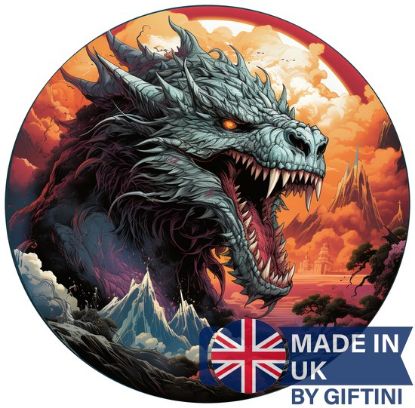 Giftini. Hyper-Realistic Sci-Fi Dragon Sticker: Dark Azure Dragoncore